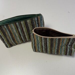 Striped Cosmetic Pouch Set